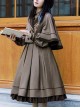 College Style Lapel Simple Elegant Embroidery Double-Breasted Suit Short Cloak School Lolita Long-Sleeved Dress Suit