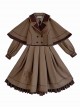 College Style Lapel Simple Elegant Embroidery Double-Breasted Suit Short Cloak School Lolita Long-Sleeved Dress Suit