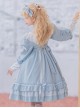 Elegant V-Neck Lace Lantern Sleeve Lace-Up Bow-Knot Decoration Classic Lolita Long-Sleeve Dress