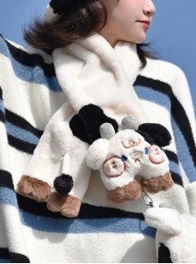 Sweet Japanese Cute Girl All-Match Plush Calf Winter Warm Sweet Lolita Scarf