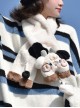 Sweet Japanese Cute Girl All-Match Plush Calf Winter Warm Sweet Lolita Scarf