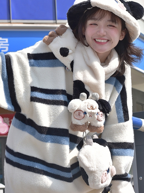 Sweet Japanese Cute Girl All-Match Plush Calf Winter Warm Sweet Lolita Scarf