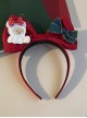 White Little Bear Handmade Christmas Red Big Bow-Knot Classic Lolita Headband