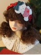 Plaid Heart Embroidery Bear Green Bowknot Red Satin Ribbon Christmas Classic Lolita Headband