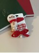 Red Bow-Knot Plaid Love Snowman Christmas Classic Lolita Hair Clip