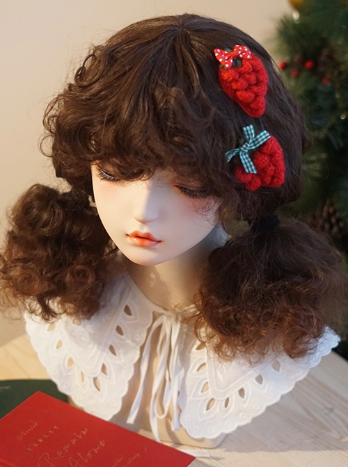 Handmade Red Strawberry Bow-Knot Decoration Christmas Classic Lolita Hair Clip