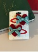Green Plaid Bow-Knot Plush Heart Christmas Classic Lolita Hair Clip