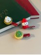 Christmas Tree Cake Strawberry Snowman Simulation Resin Christmas Classic Lolita Hair Clip