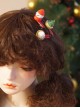 Christmas Tree Cake Strawberry Snowman Simulation Resin Christmas Classic Lolita Hair Clip