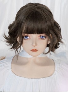 Brown Natural Lazy Fashion Wool Roll Short Curly Hair Sweet Lolita Wig