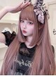 Gray-Pink Natural Simulation Long Straight Hair Classic Lolita Wig