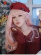 Pink Japanese Soft Girl Cute Gradient Air Bangs Wool Curly Long Curly Hair Sweet Lolita Wig