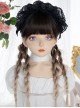 Black Brown Gradient Milk Tea Gold Air Bangs Natural Long Straight Hair Classic Lolita Wig