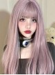 Pink-Purple Mixed Color Cute Japanese Air Bangs Long Straight Hair Classic Lolita Wig