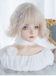 White-Golden Qi Bangs Cute Soft Girl Natural Short Curly Hair Sweet Lolita Wig