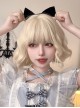 White-Golden Qi Bangs Cute Soft Girl Natural Short Curly Hair Sweet Lolita Wig