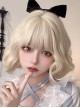 White-Golden Qi Bangs Cute Soft Girl Natural Short Curly Hair Sweet Lolita Wig