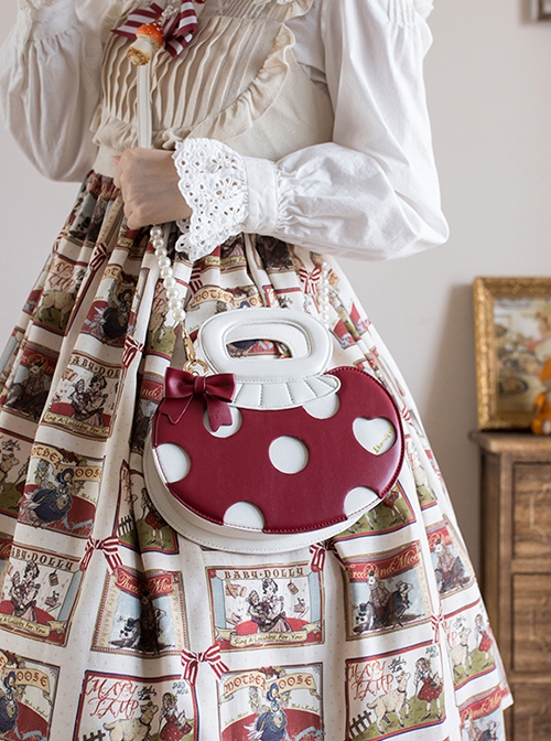 Small Mushroom Series Cartoon Red Small Mushroom Design Rustic Sweet Lolita Portable Messenger Shoulder Bag