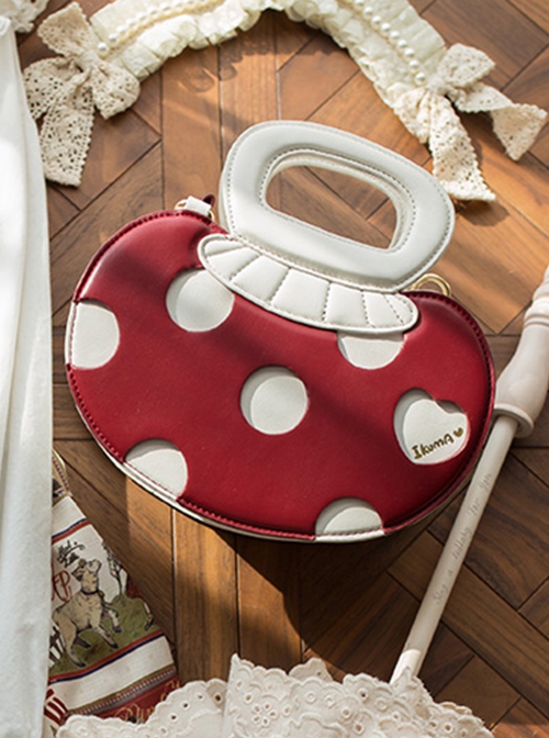 Small Mushroom Series Cartoon Red Small Mushroom Design Rustic Sweet Lolita Portable Messenger Shoulder Bag