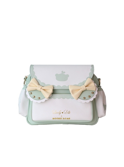 Yellow Bow-Knot Decoration Fresh Daily Print Classic Lolita Crossbody Shoulder Bag