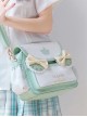 Yellow Bow-Knot Decoration Fresh Daily Print Classic Lolita Crossbody Shoulder Bag