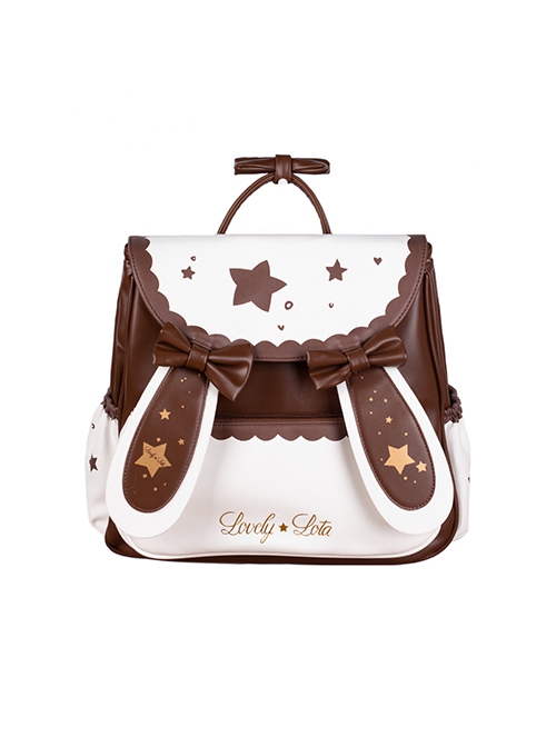 Xingyue Rabbit Series Japanese Style Cute Star Print Rabbit Ears Sweet Lolita Portable Backpack