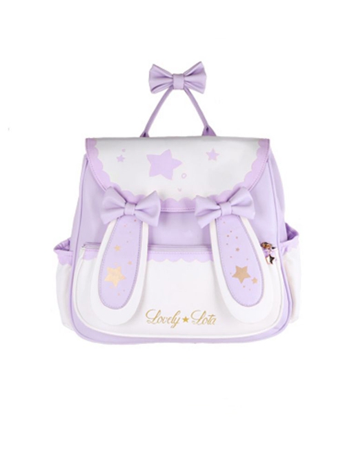 Xingyue Rabbit Series Japanese Style Cute Star Print Rabbit Ears Sweet Lolita Portable Backpack