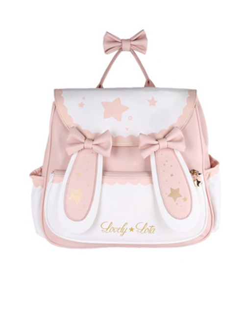 Xingyue Rabbit Series Japanese Style Cute Star Print Rabbit Ears Sweet Lolita Portable Backpack