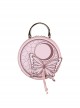 Butterfly Moon Series Vintage Moon Print Butterfly Tassel Decorated Round Bag Classic Lolita Handheld Messenger Bag