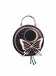 Butterfly Moon Series Vintage Moon Print Butterfly Tassel Decorated Round Bag Classic Lolita Handheld Messenger Bag