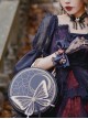 Butterfly Moon Series Vintage Moon Print Butterfly Tassel Decorated Round Bag Classic Lolita Handheld Messenger Bag