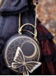 Butterfly Moon Series Vintage Moon Print Butterfly Tassel Decorated Round Bag Classic Lolita Handheld Messenger Bag