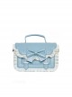 Sugar Cube Cream Series White Ruffles Bowknot Pure Color Square Bag Classic Lolita Bag