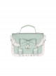 Sugar Cube Cream Series White Ruffles Bowknot Pure Color Square Bag Classic Lolita Bag