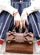 Solid Color Dessert Embossed Bow-Knot Decorated Portable Messenger Bag Classic Lolita Bag