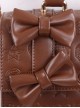 Solid Color Dessert Embossed Bow-Knot Decorated Portable Messenger Bag Classic Lolita Bag