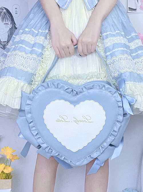 Sweetheart Candy Series Love Japanese Embroidery Soft Girl Bowknot Decoration Classic Lolita Shoulder Messenger Bag