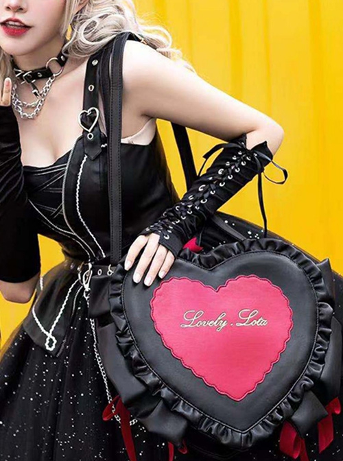 Sweetheart Candy Series Love Japanese Embroidery Soft Girl Bowknot Decoration Classic Lolita Shoulder Messenger Bag