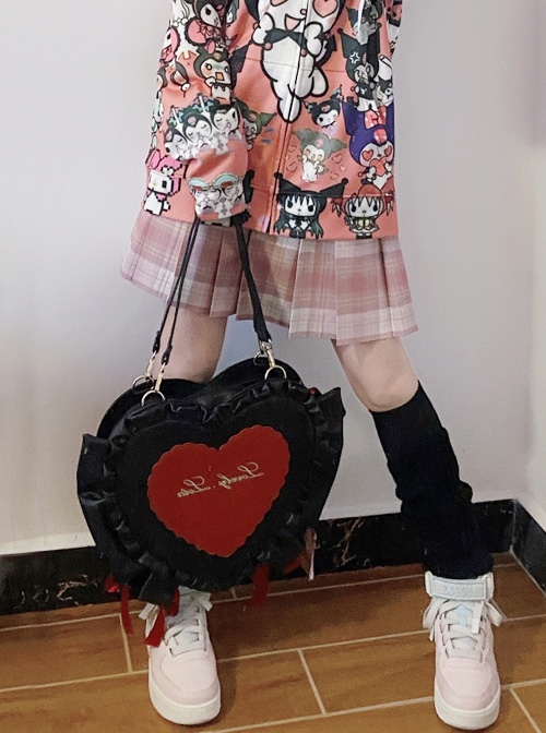 Sweetheart Candy Series Love Japanese Embroidery Soft Girl Bowknot Decoration Classic Lolita Shoulder Messenger Bag