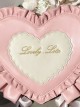 Sweetheart Candy Series Solid Color Bowknot Decorated Heart Embroidery Bag Classic Lolita Bag