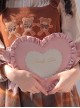 Sweetheart Candy Series Solid Color Bowknot Decorated Heart Embroidery Bag Classic Lolita Bag