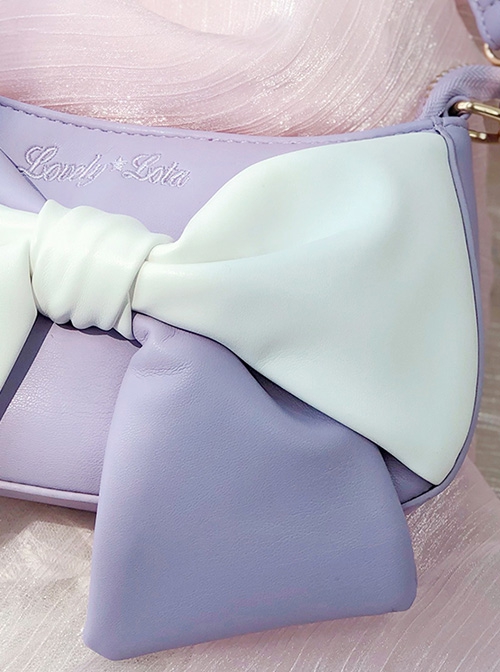 Simple Versatile Daily Two-Color Bow-Knot Design Shoulder Bag Classic Lolita Bag