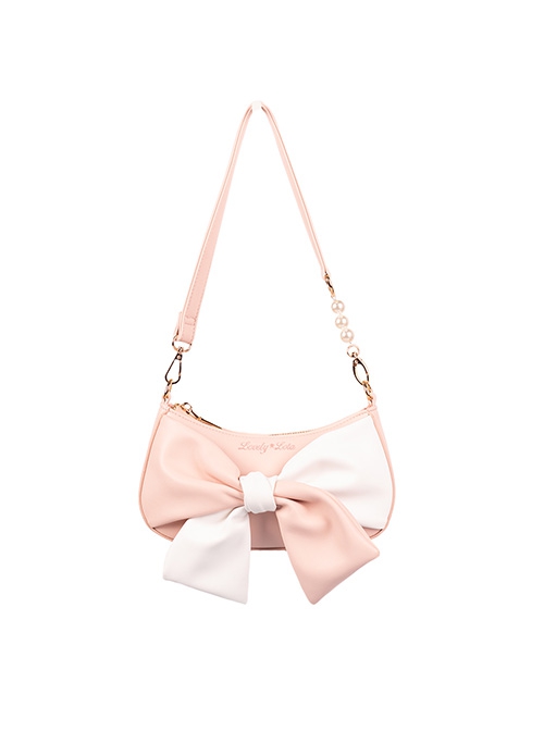 Simple Versatile Daily Two-Color Bow-Knot Design Shoulder Bag Classic Lolita Bag