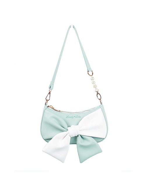 Simple Versatile Daily Two-Color Bow-Knot Design Shoulder Bag Classic Lolita Bag