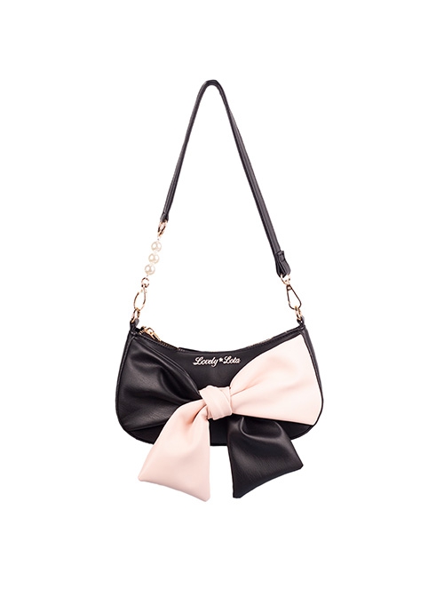 Simple Versatile Daily Two-Color Bow-Knot Design Shoulder Bag Classic Lolita Bag