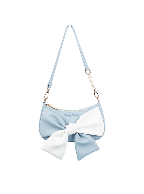 Simple Versatile Daily Two-Color Bow-Knot Design Shoulder Bag Classic Lolita Bag