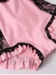 Retro Black Lace Decorative Steel Holder Gather Girls Backless Lace-Up Bowknot Sexy Sweet Lolita One-Piece Swimsuit