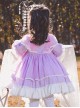 Colorful Multi-Layer Hem Design Lace Decoration Stitching Lantern Sleeves Sweet Lolita Kids Long-Sleeved Dress