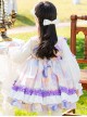 White Lace Lapel Floral Print Puff Sleeve Spring Classic Lolita Kids Long-Sleeved Dress