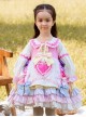 Candy Colorful Lapel Bow-Knot Decoration Cute Spring Autumn Sweet Lolita Kids Long-Sleeved Dress